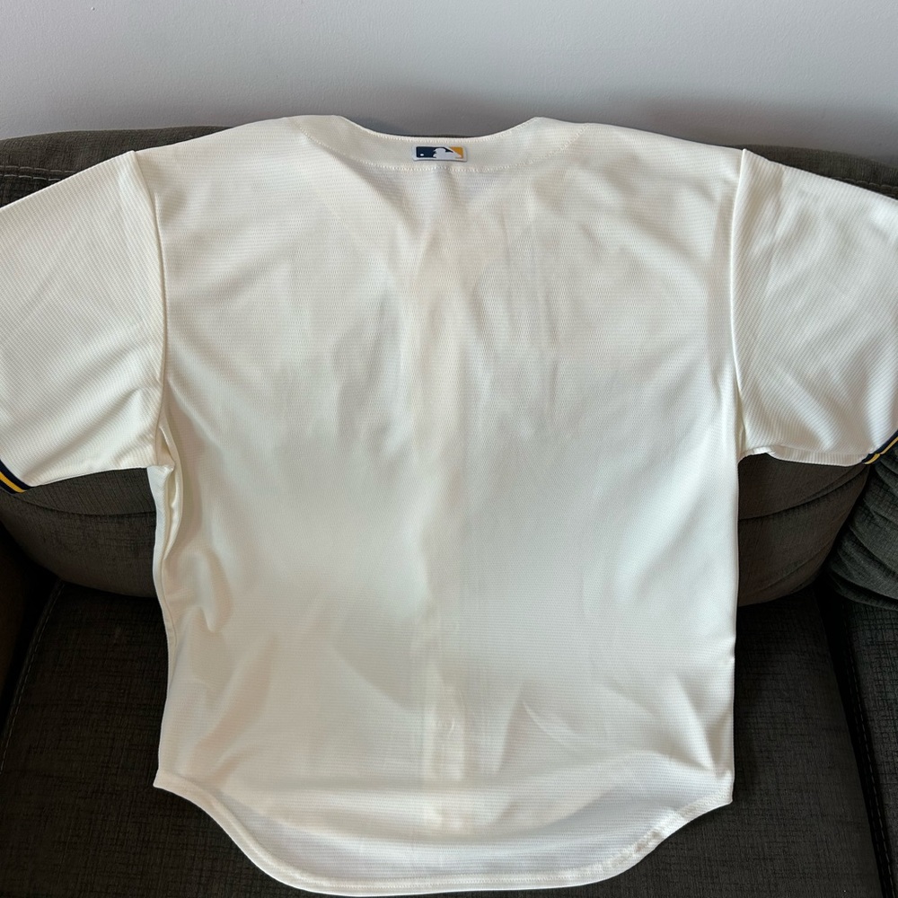 Nike Milwaukee Brewers Baseball MLB Cream Jersey Men’s Size: Large - Picture 6 of 6